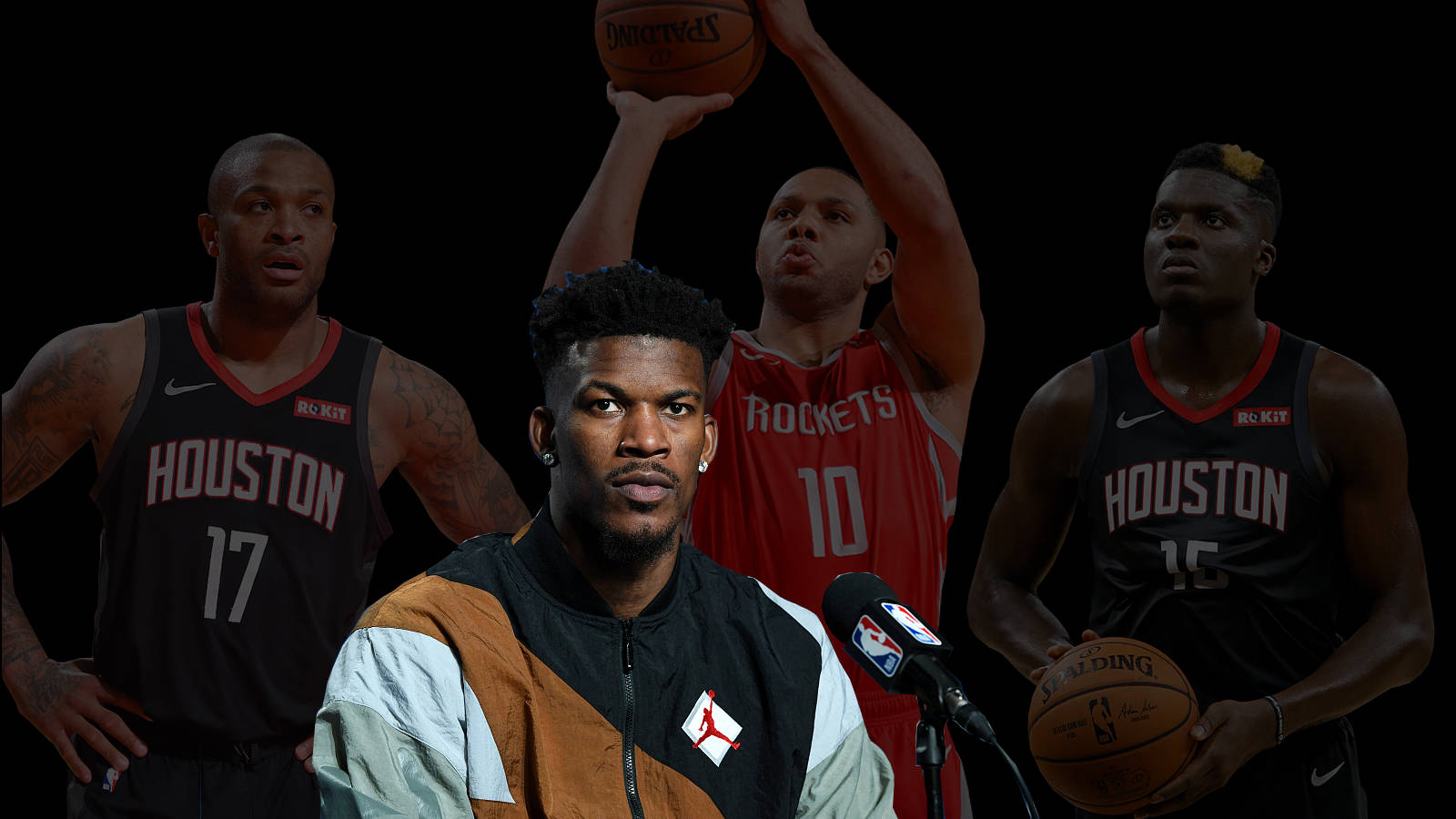 Clint Capela With Other Great Players Wallpaper