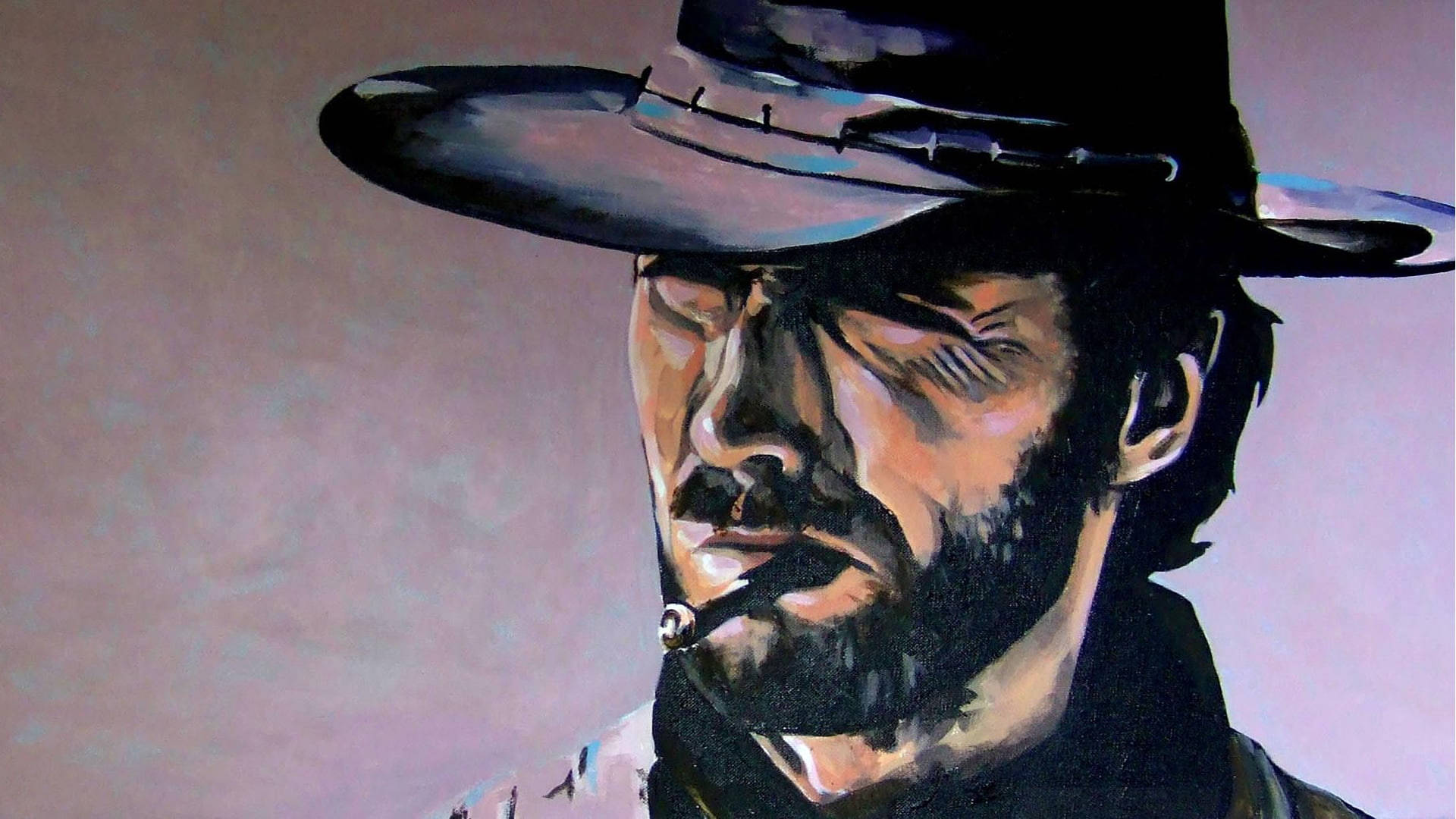 Download Clint Eastwood Fistful Of Dollars Painting Wallpaper | Wallpapers .com