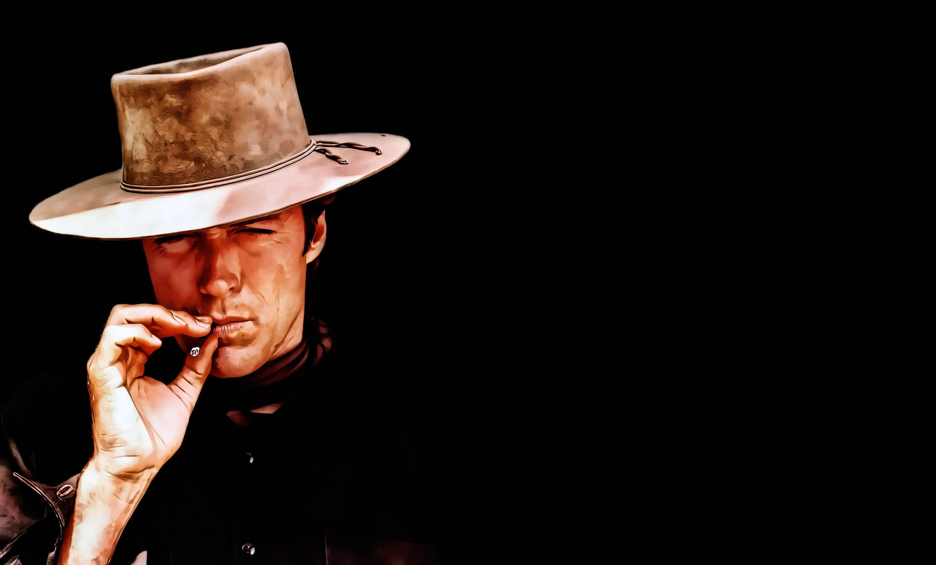Download Clint Eastwood Fistful Of Dollars Smoking Wallpaper | Wallpapers .com