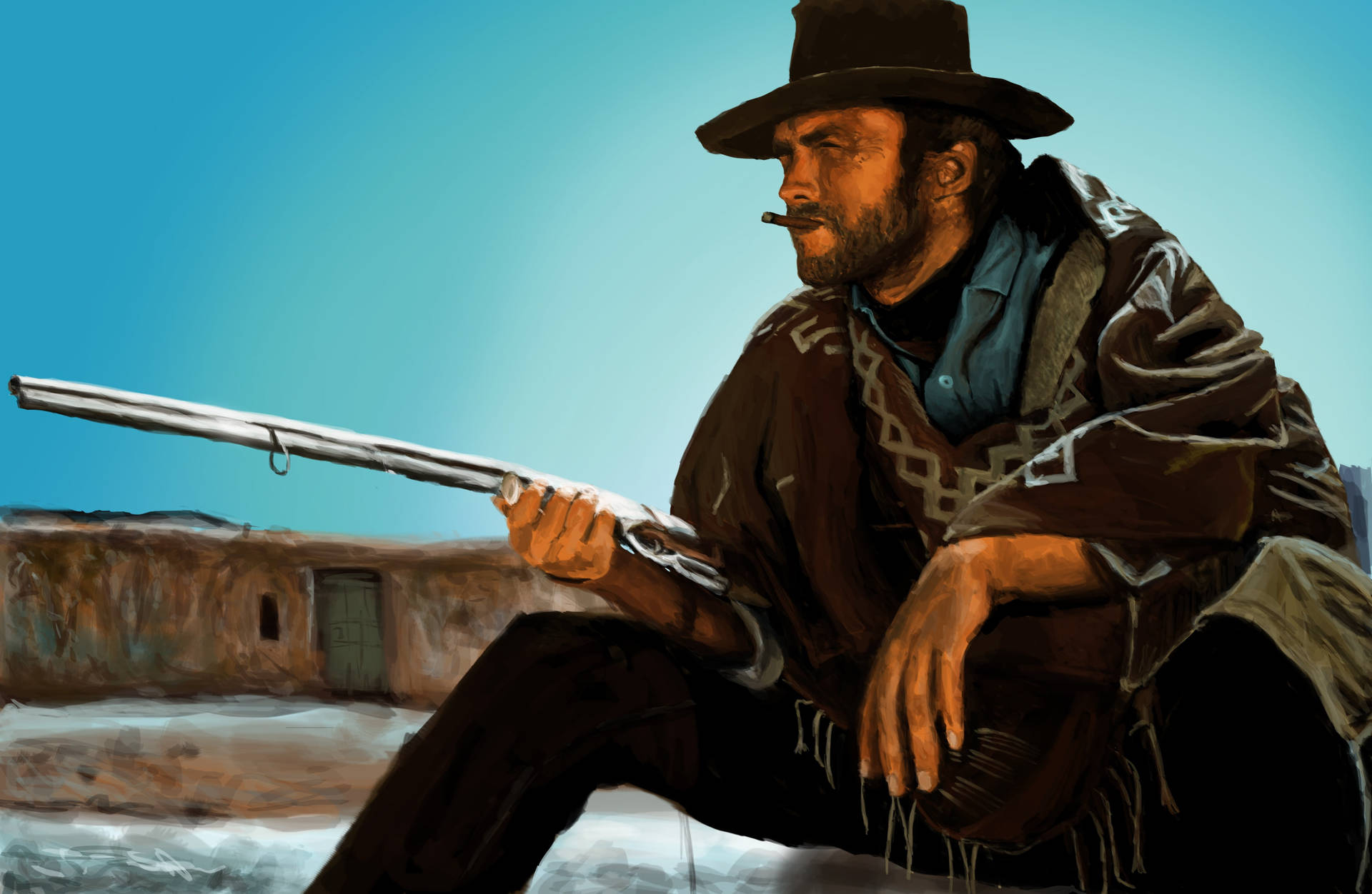 Download Clint Eastwood Fistful Of Dollars Winchester Wallpaper | Wallpapers .com