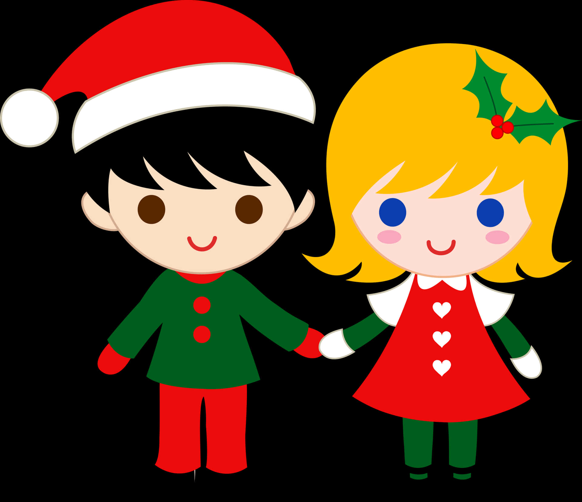 Christmas Clipart - Elf Boy And Girl