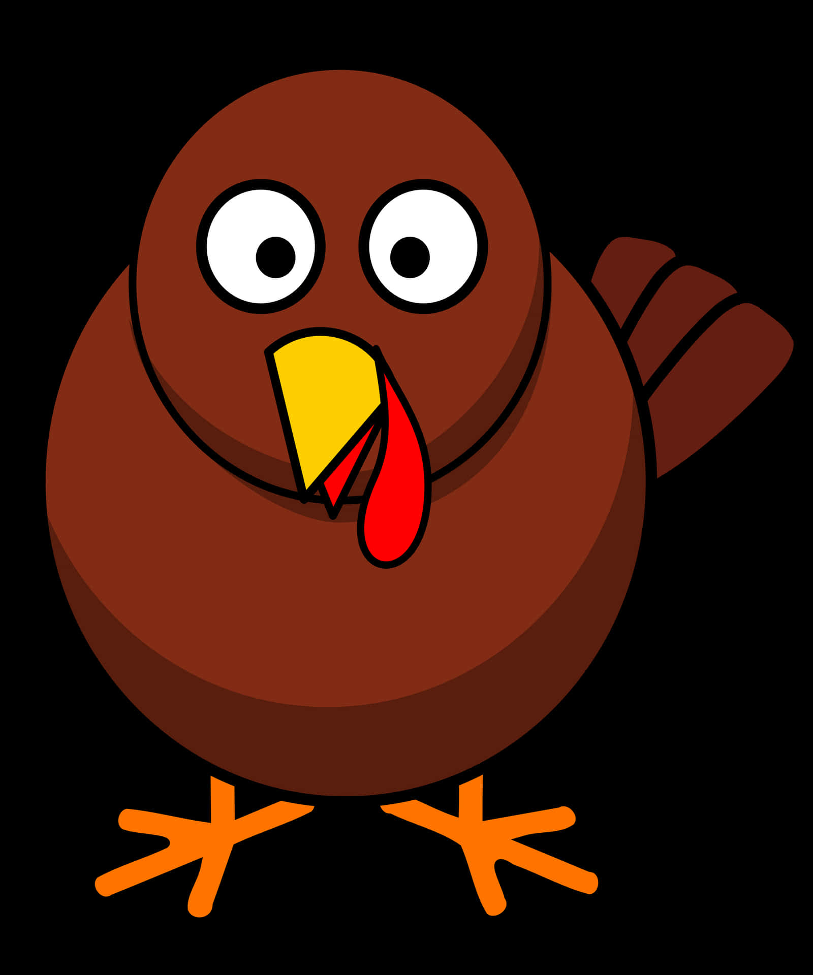 A Cartoon Turkey With A Brown Face And Long Legs