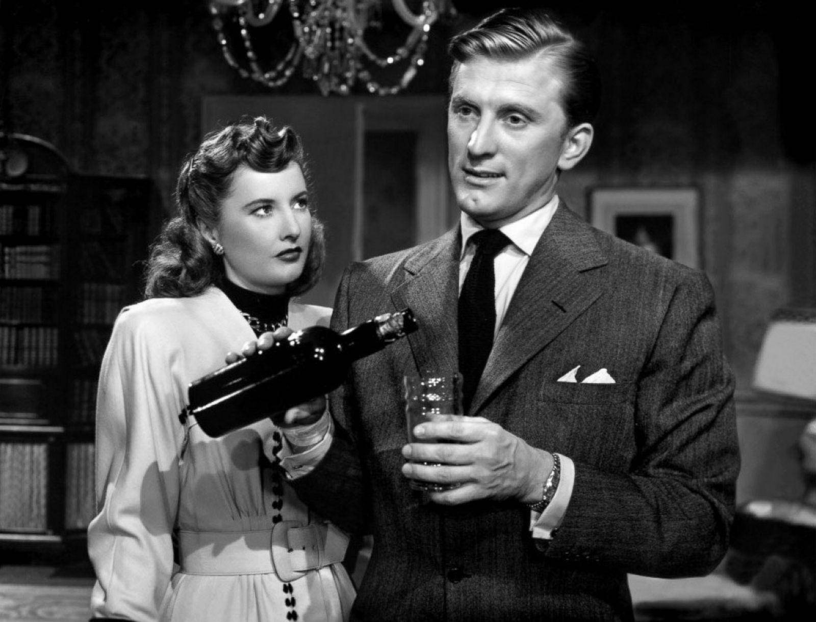 Clip Of Kirk Douglas And Barbara Stanwyck Background