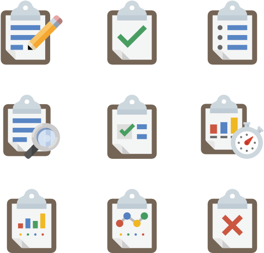 Clipboard Icons Set PNG