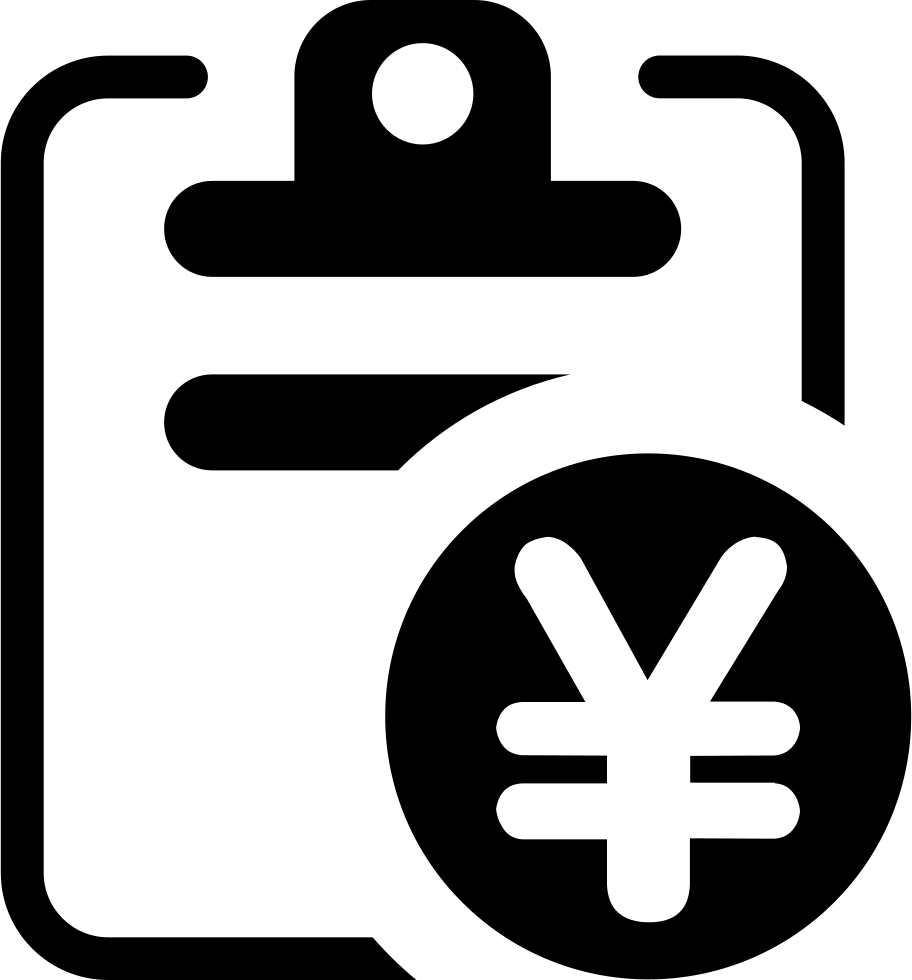 Clipboard Yen Symbol Icon PNG