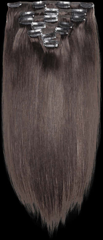 Clipin Hair Extension Brown PNG