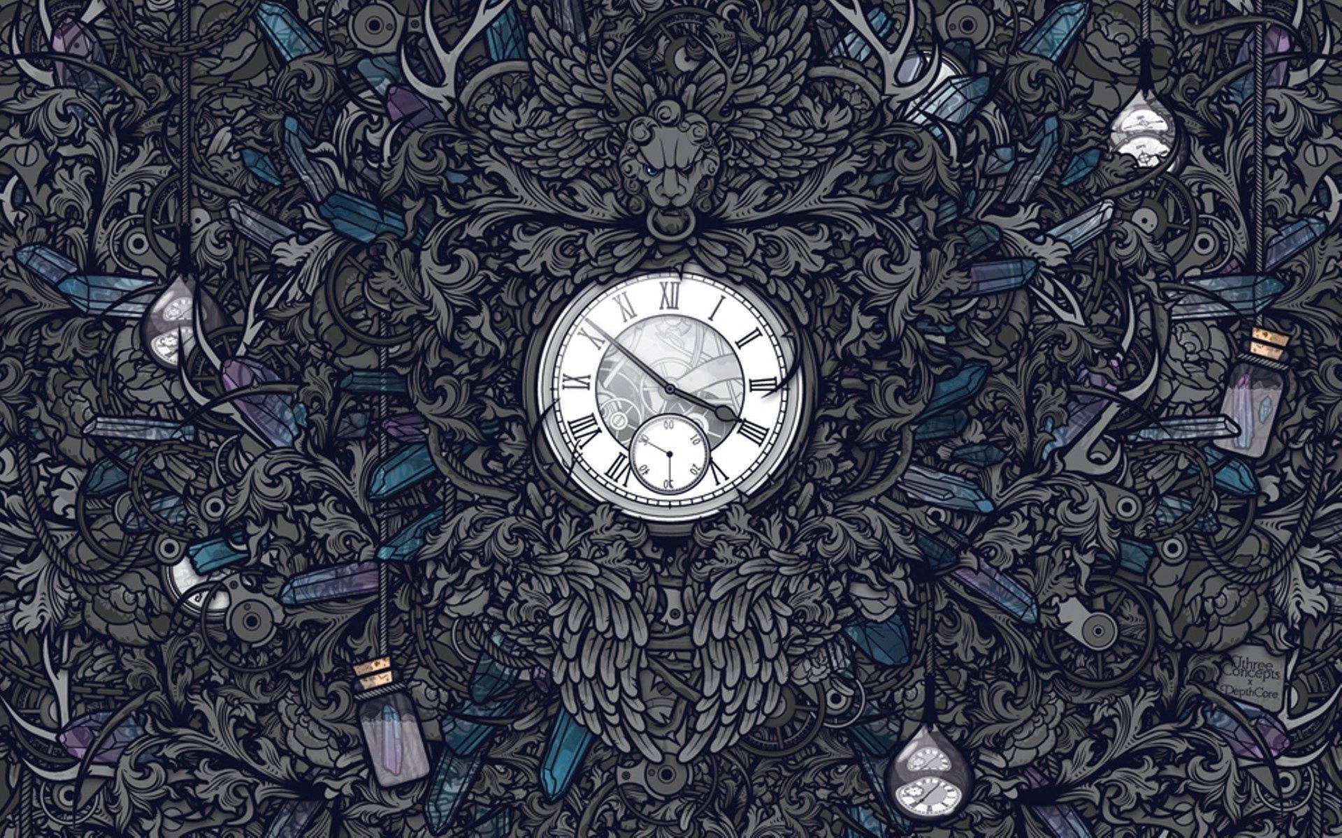 Clock Digital Illustration Wallpaper