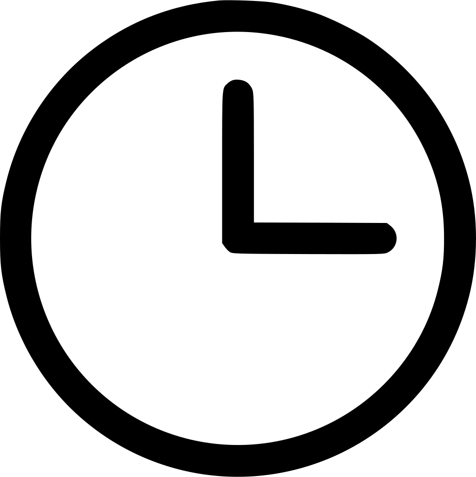 Clock Icon Simple Black PNG