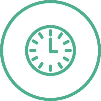 Clock Icon Teal Background PNG