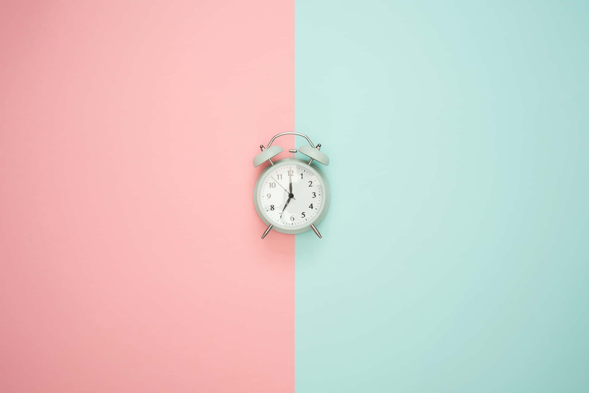 Clock On Pink And Blue Picture