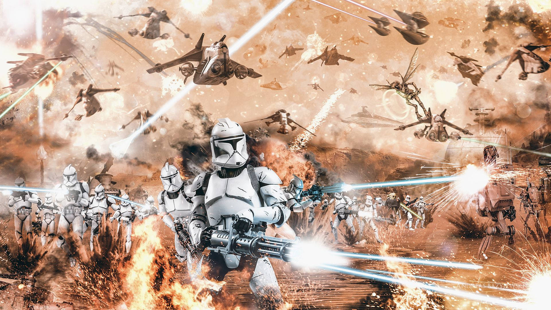 Image  Clone Troopers Lead Attack In Severed Star Wars Battle Wallpaper