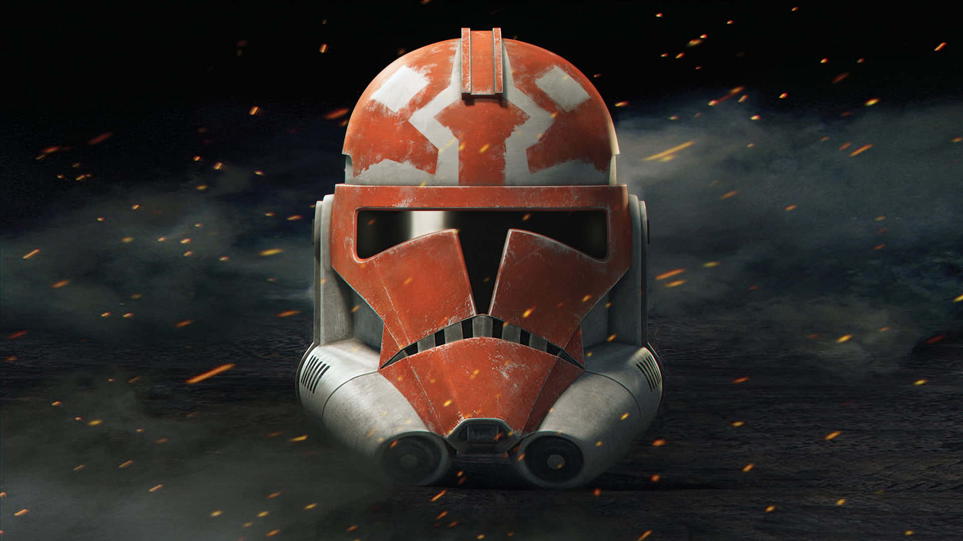 Clone Wars Orange Helmet Wallpaper