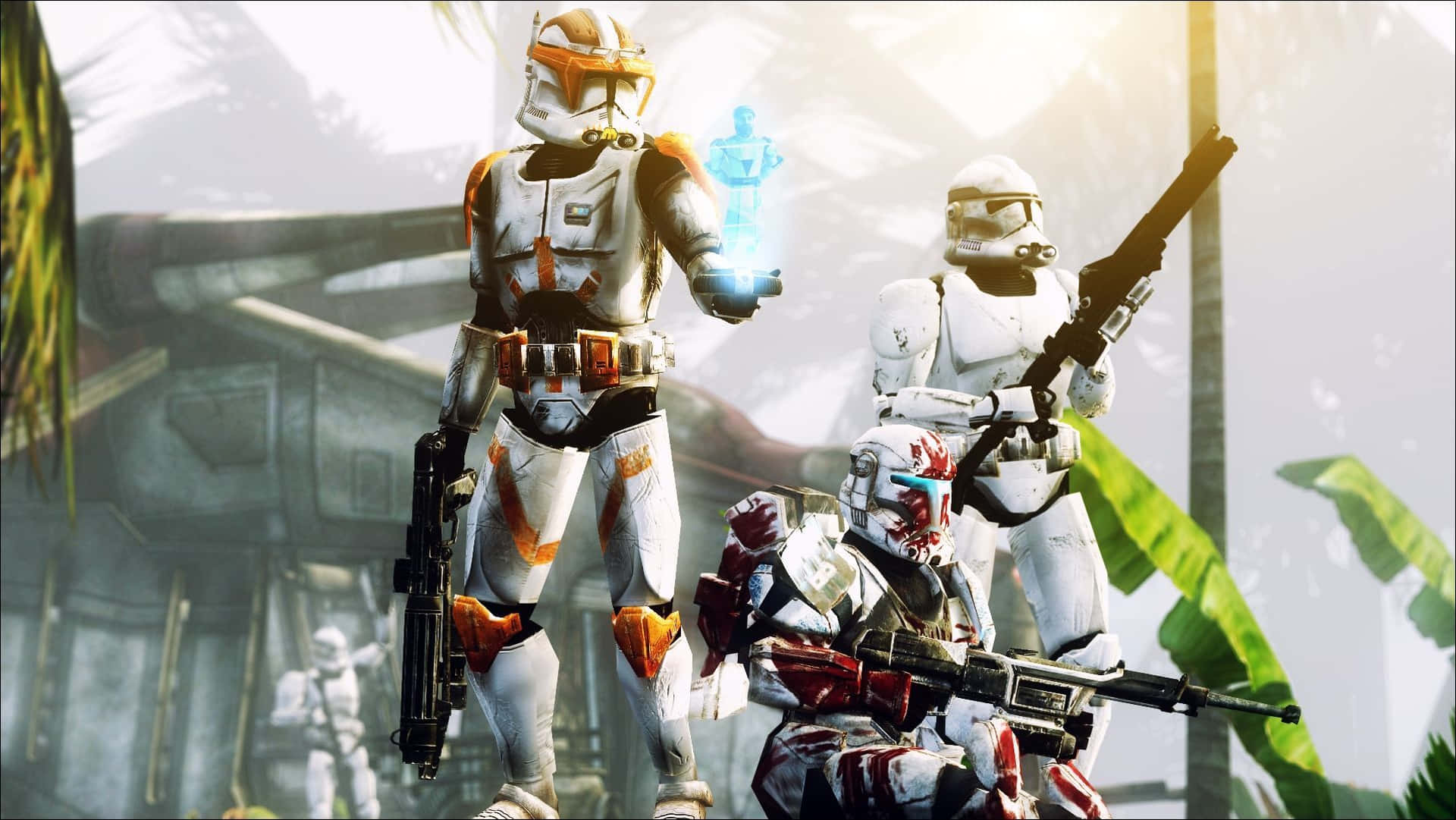 "The Clones ready their blasters to battle in the Clone Wars." Wallpaper