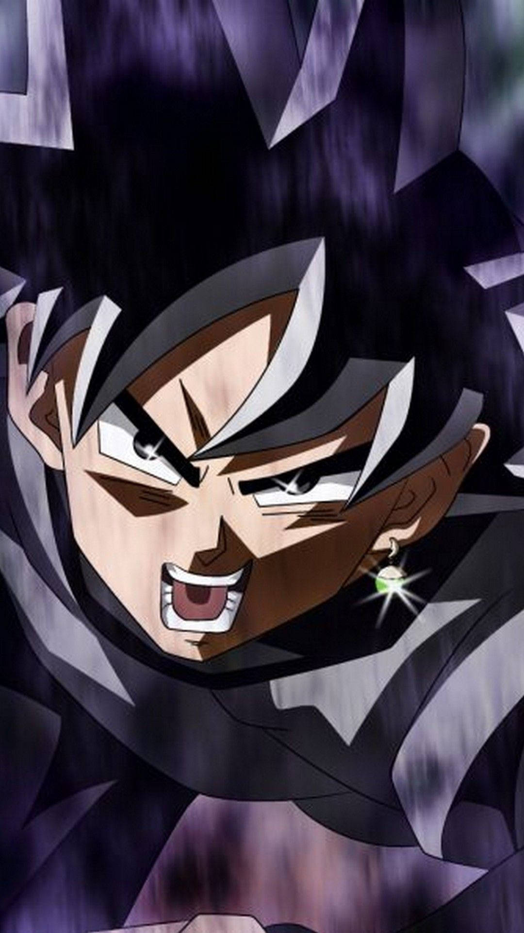Closeup Energico Di Black Goku Per Il Telefono Sfondo