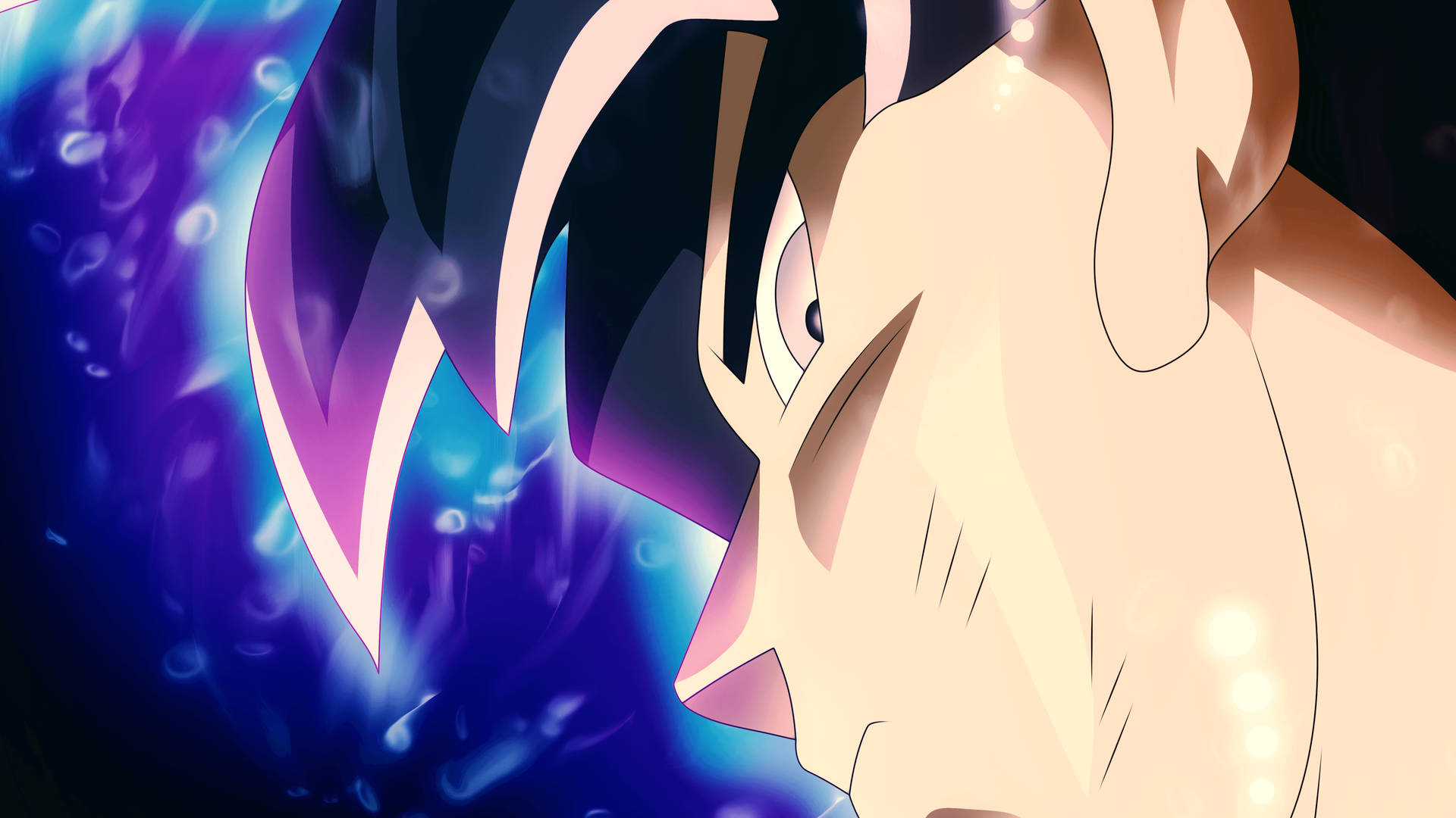 Närbildav Ansiktet Ultra Instinct Goku. Wallpaper