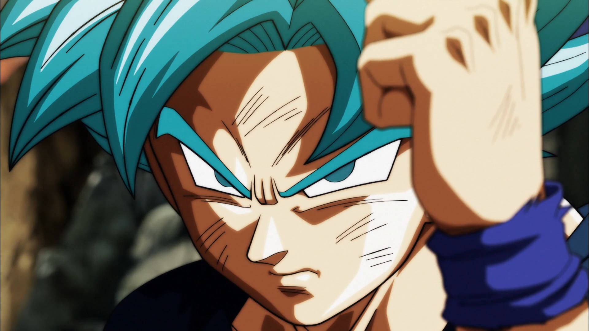 Planode Fundo Do Goku Super Saiyan Blue Em Close-up. Papel de Parede