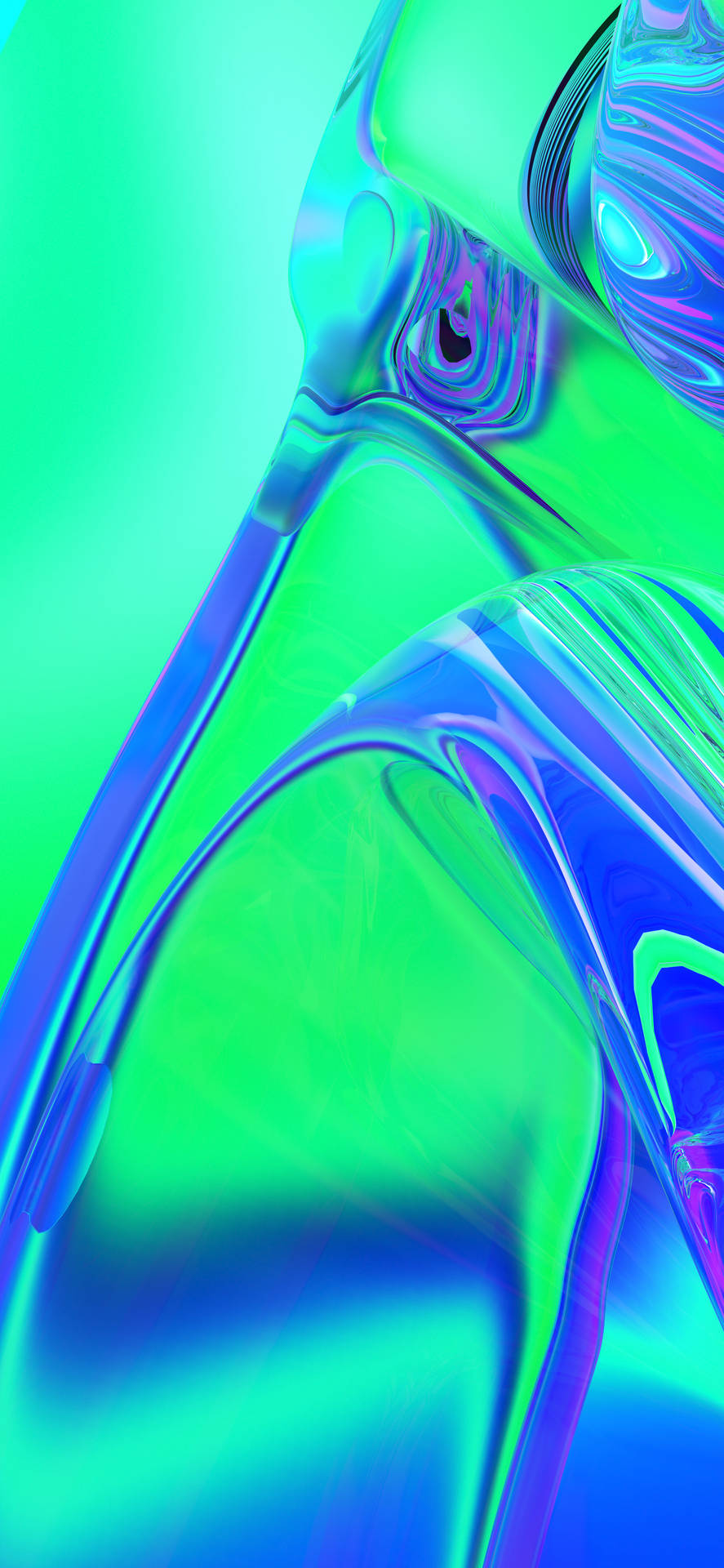 Close-up Green Liquid Surface Mobile 3d
