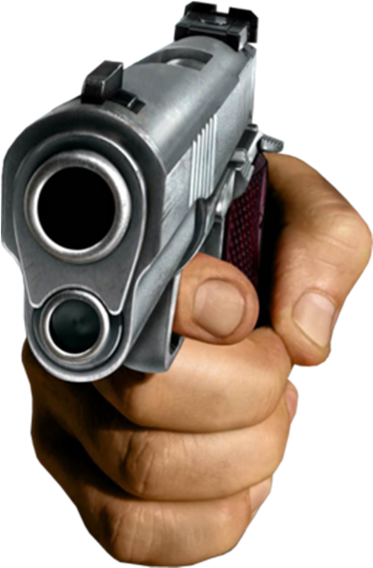 Close Up Hand Holding Gun PNG