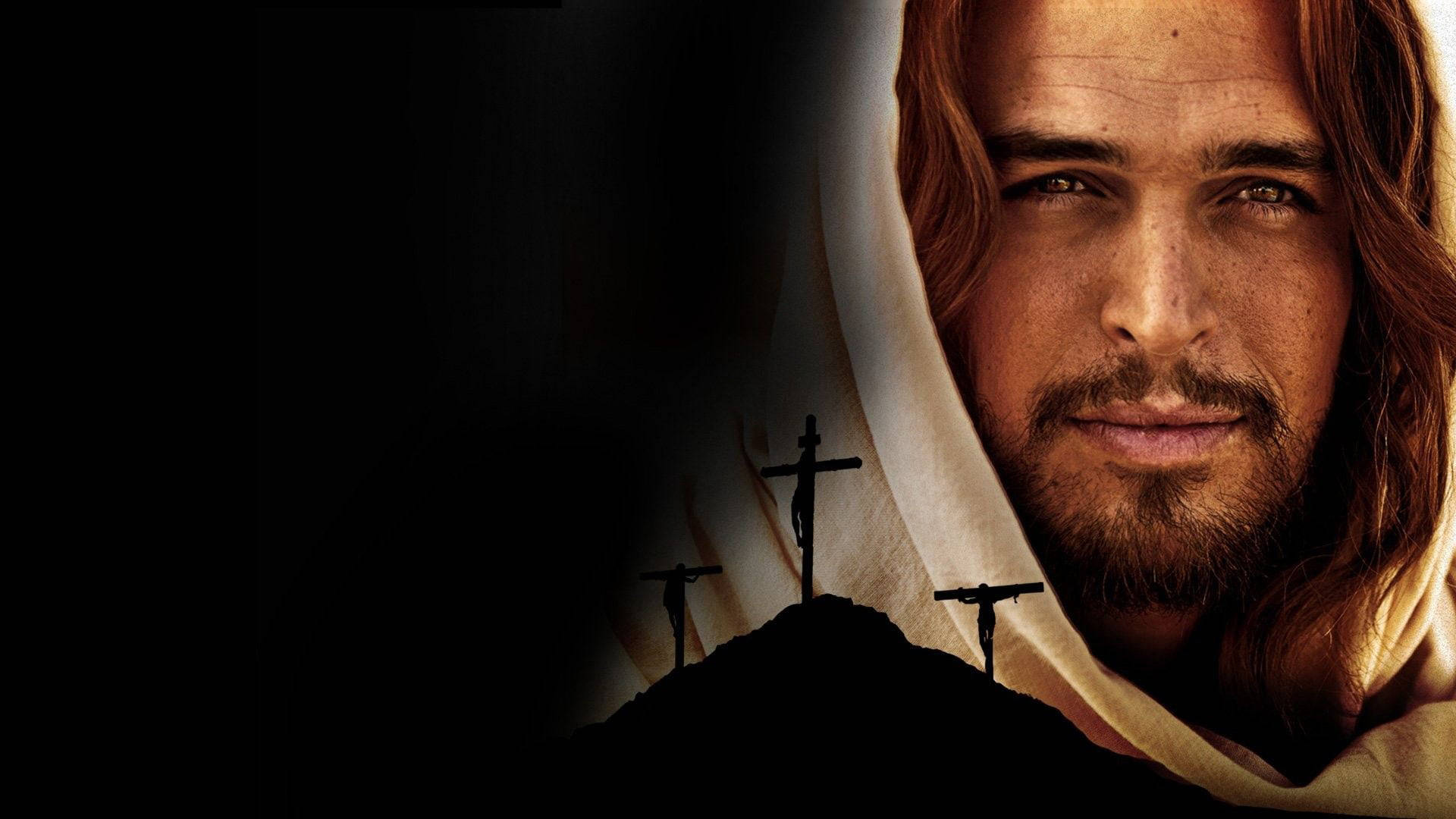 Nærbillede Jesus Desktop Tapet: Se Jesus i nærbillede med dette skræmmende, realistiske tapet. Wallpaper