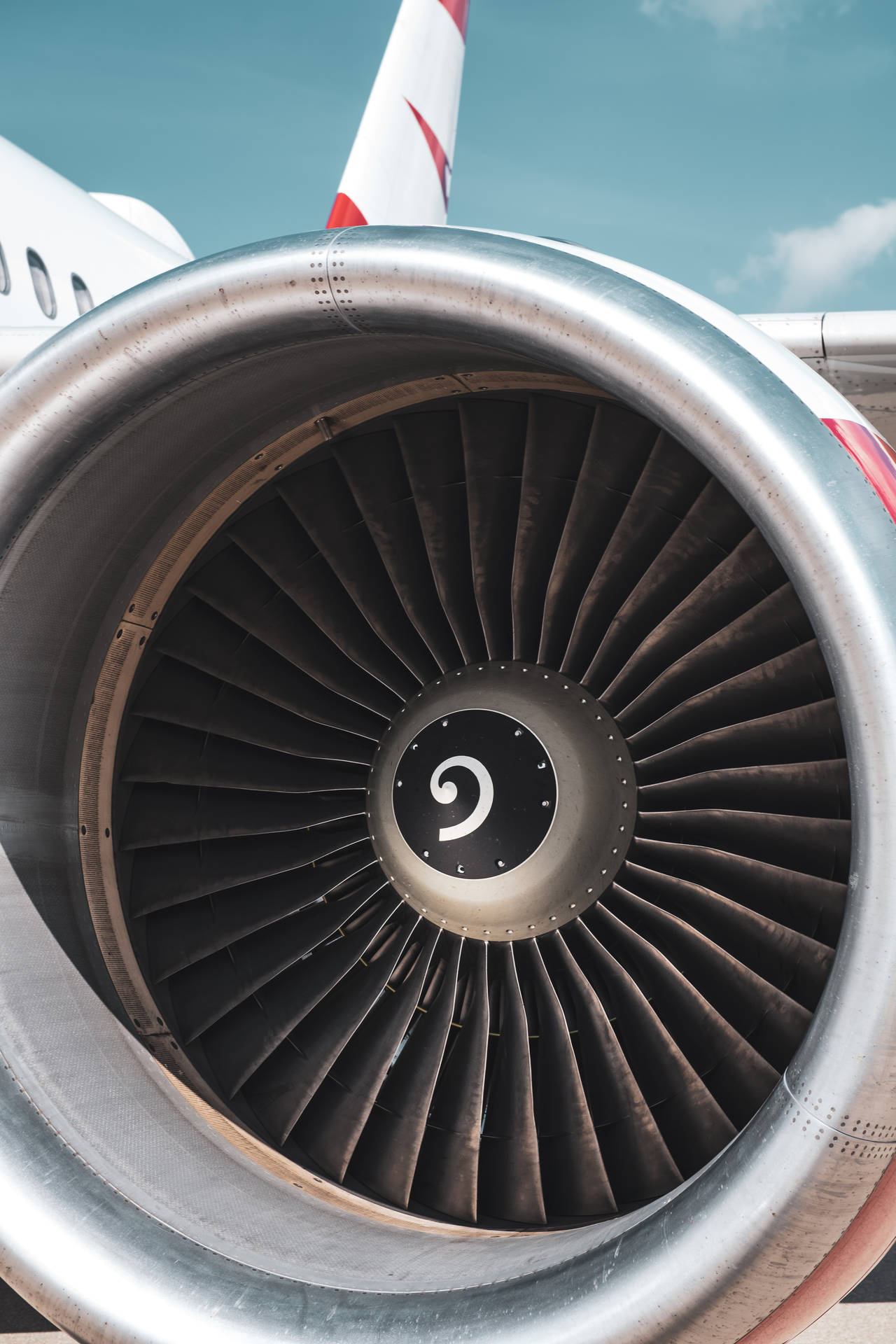 Actual Close-up View of a Jet Engine Wallpaper