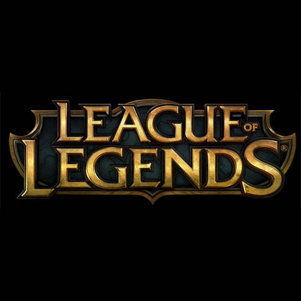 Close Up League Of Legends Logo Wallpaper