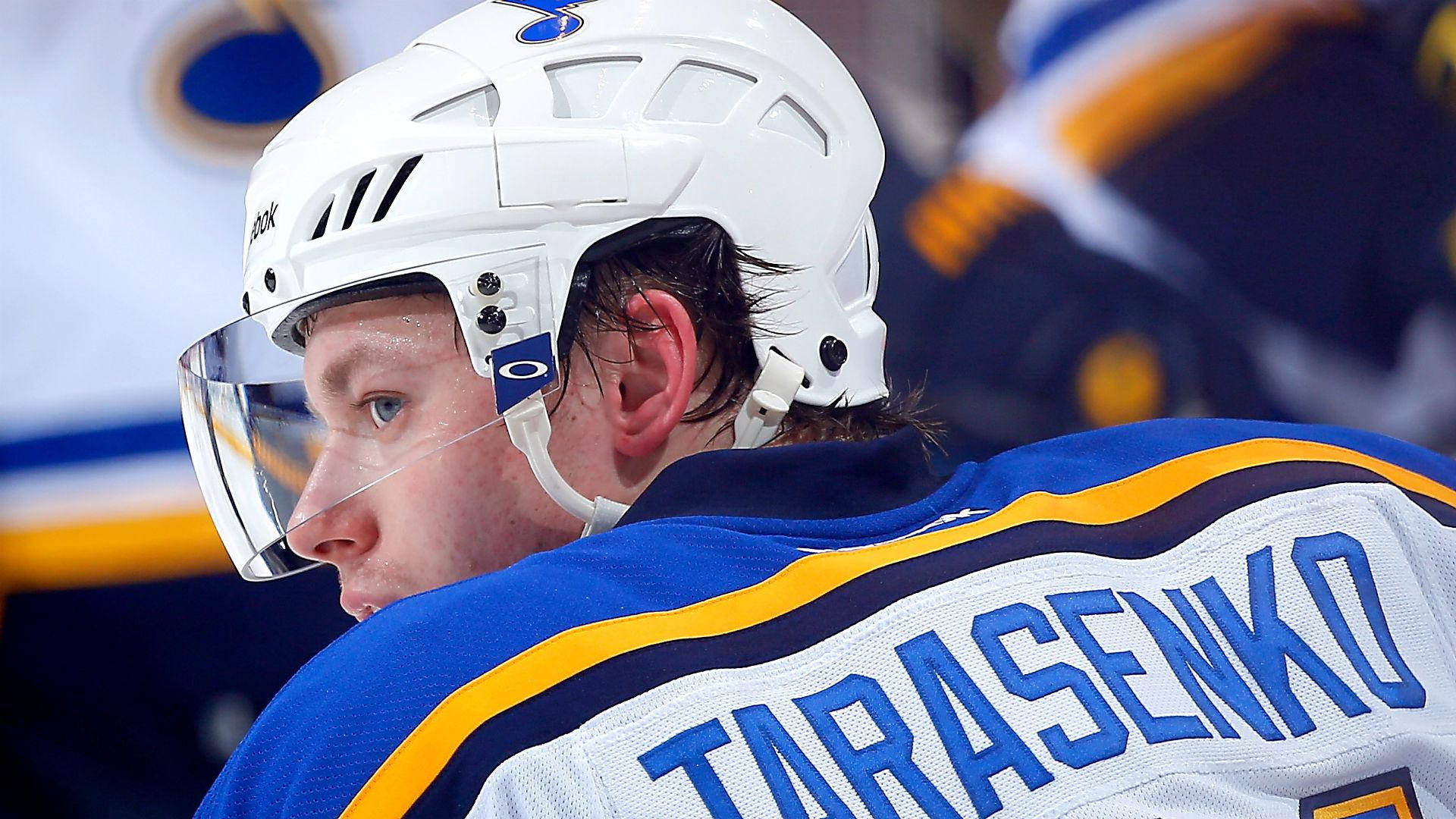 Close Up Look From Back Of Vladimir Tarasenko Showing Jersey Name Wallpaper