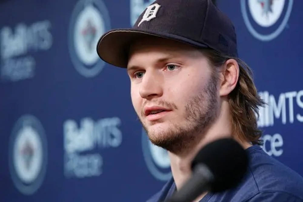 Close Up Look Of Jacob Trouba During Interview At Bell Mts Place Wallpaper