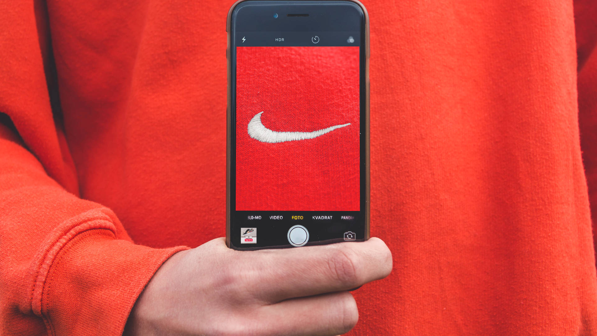 Close-up Nike Iphone Photoshoot Wallpaper