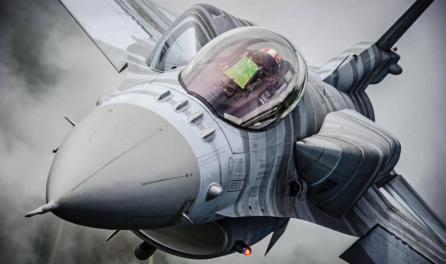 Close-Up Capture of a Fighter Jet Wallpaper