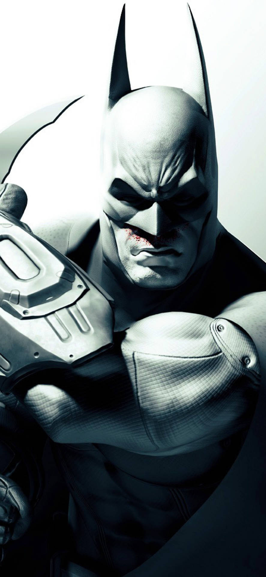 Tapetbildför Iphone Med Närbild Av Batman Arkham Wallpaper