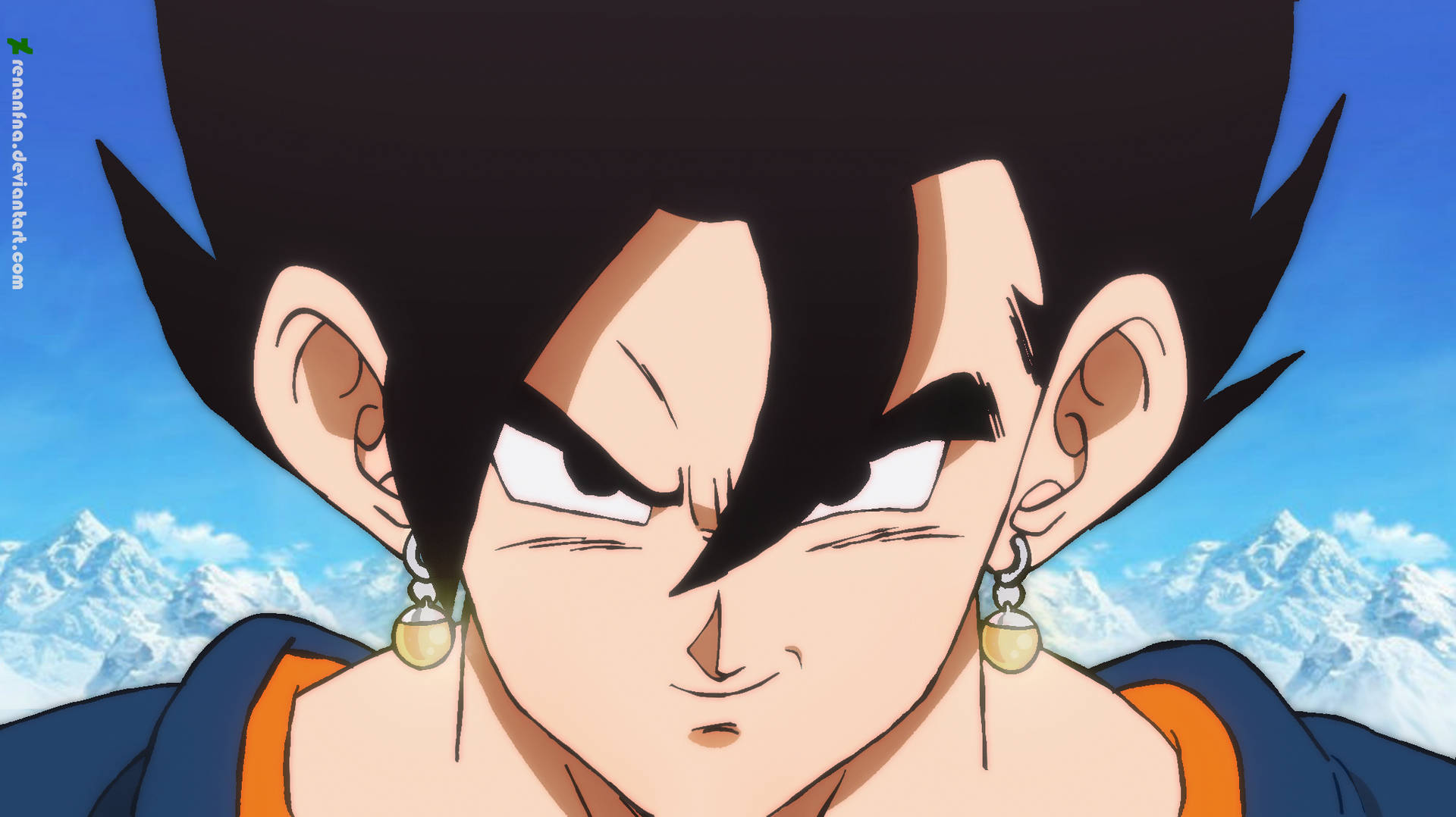 Close-up Of Black-haired Vegito Wallpaper