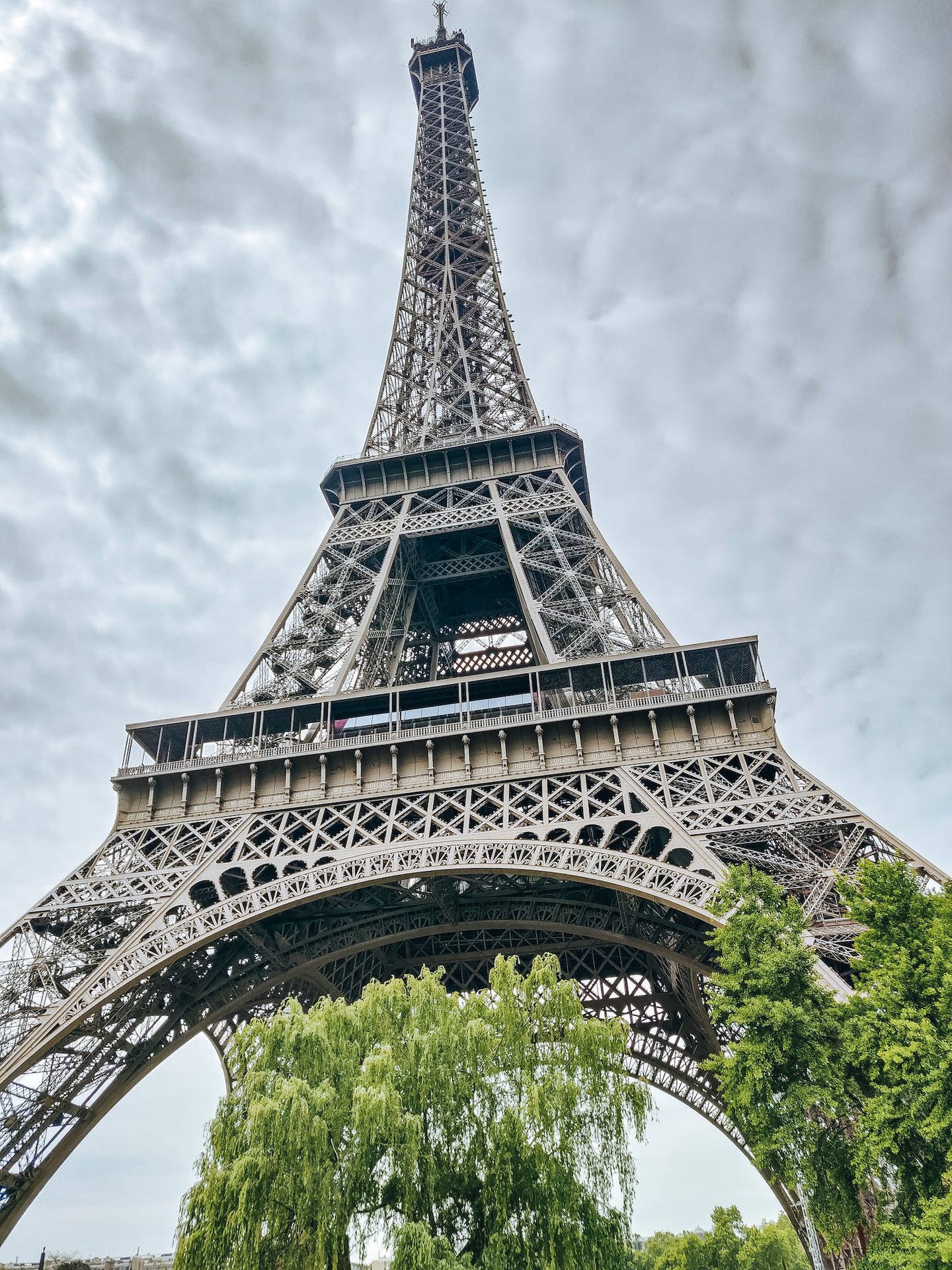 Primo Piano Della Torre Eiffel Francia Iphone Sfondo