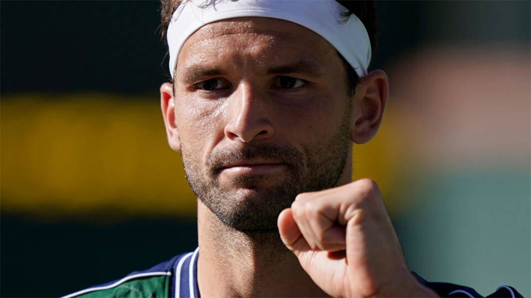 Close Up af Grigor Dimitrov spiller Tennis Wallpaper
