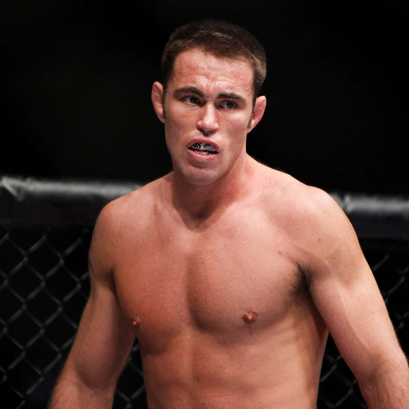 Close Up Of Jake Shields At UFC Octagon Wallpaper