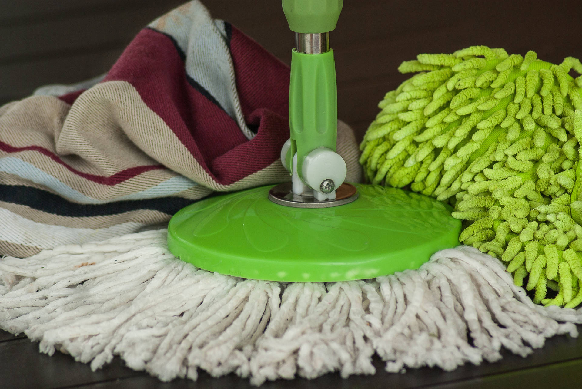 Close-up Of Mops House Cleaning Wallpaper