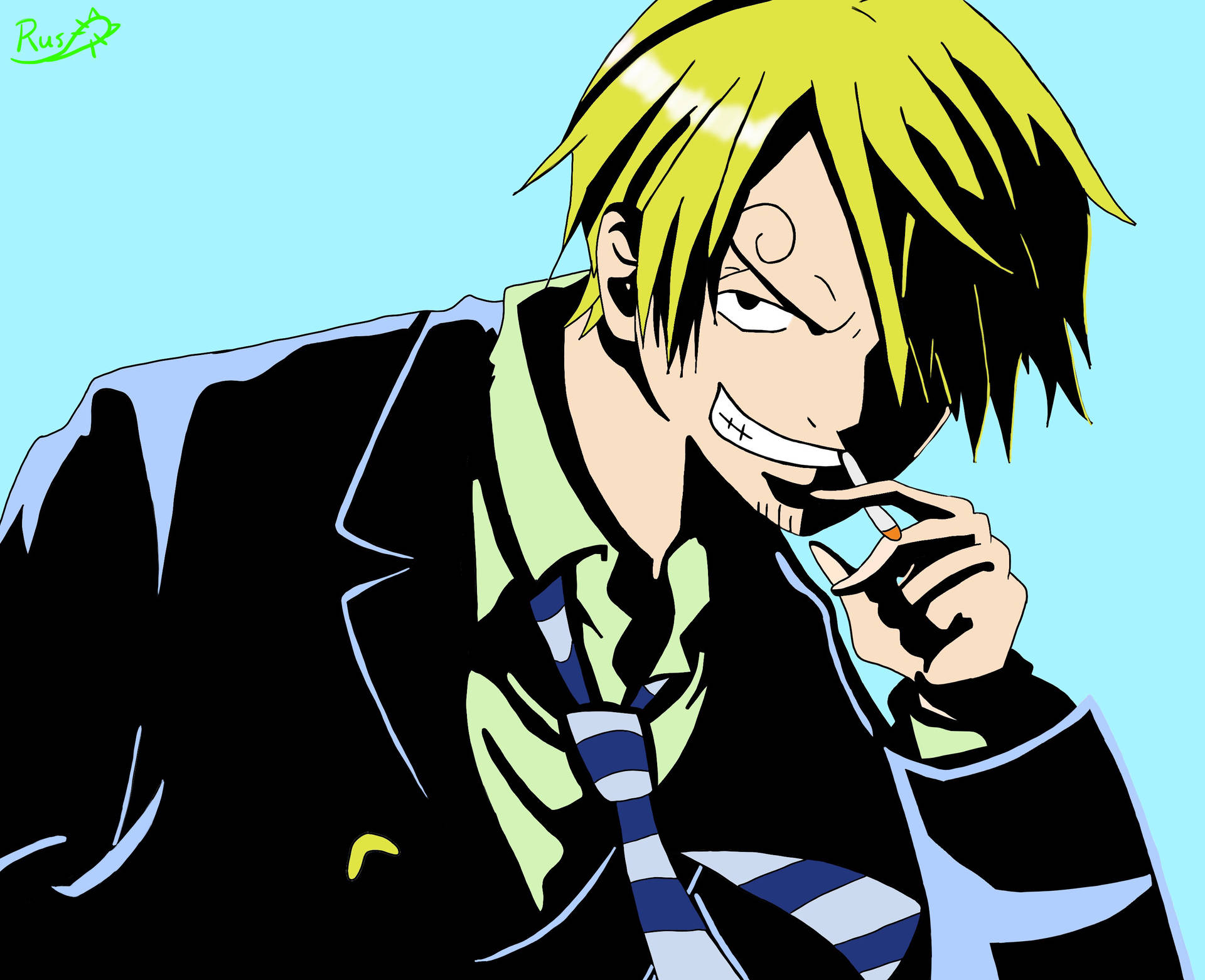 "The resilient and talented Vinsmoke Sanji!" Wallpaper