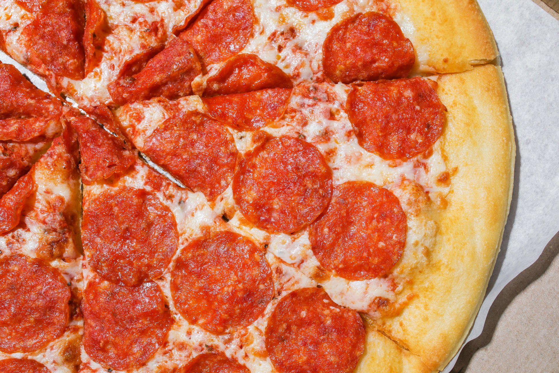 Close-Up Pepperoni Dominos Pizza Wallpaper