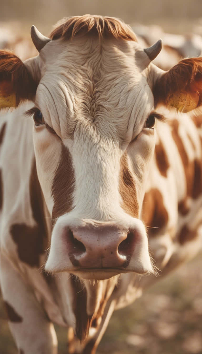 Close Up Portraitofa Cow Wallpaper