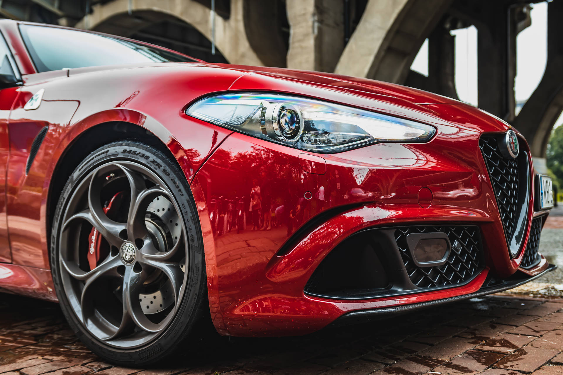Get Ready to Rev Your Engines with the Alfa Romeo Giulia Wallpaper