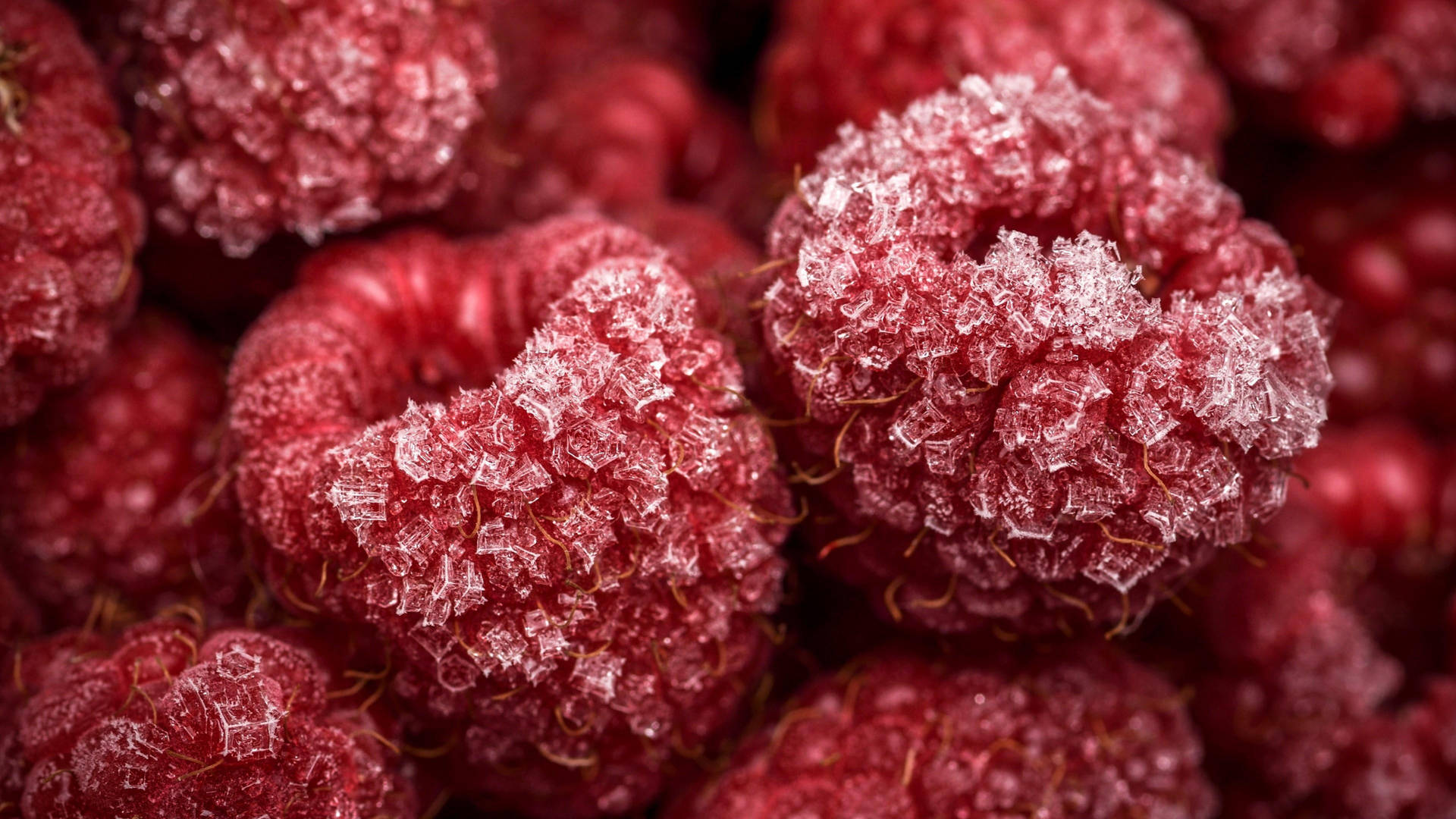 Up-close View of Fresh, Ripe Red Berries Wallpaper