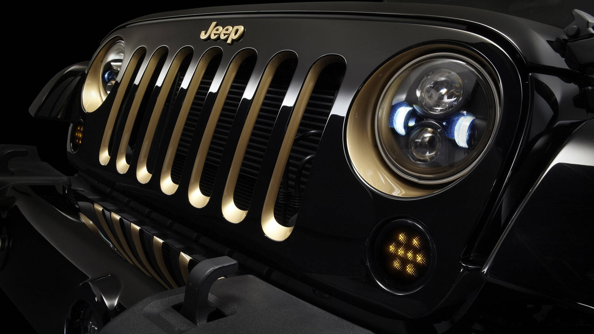 Close-up Shot Black Jeep Background