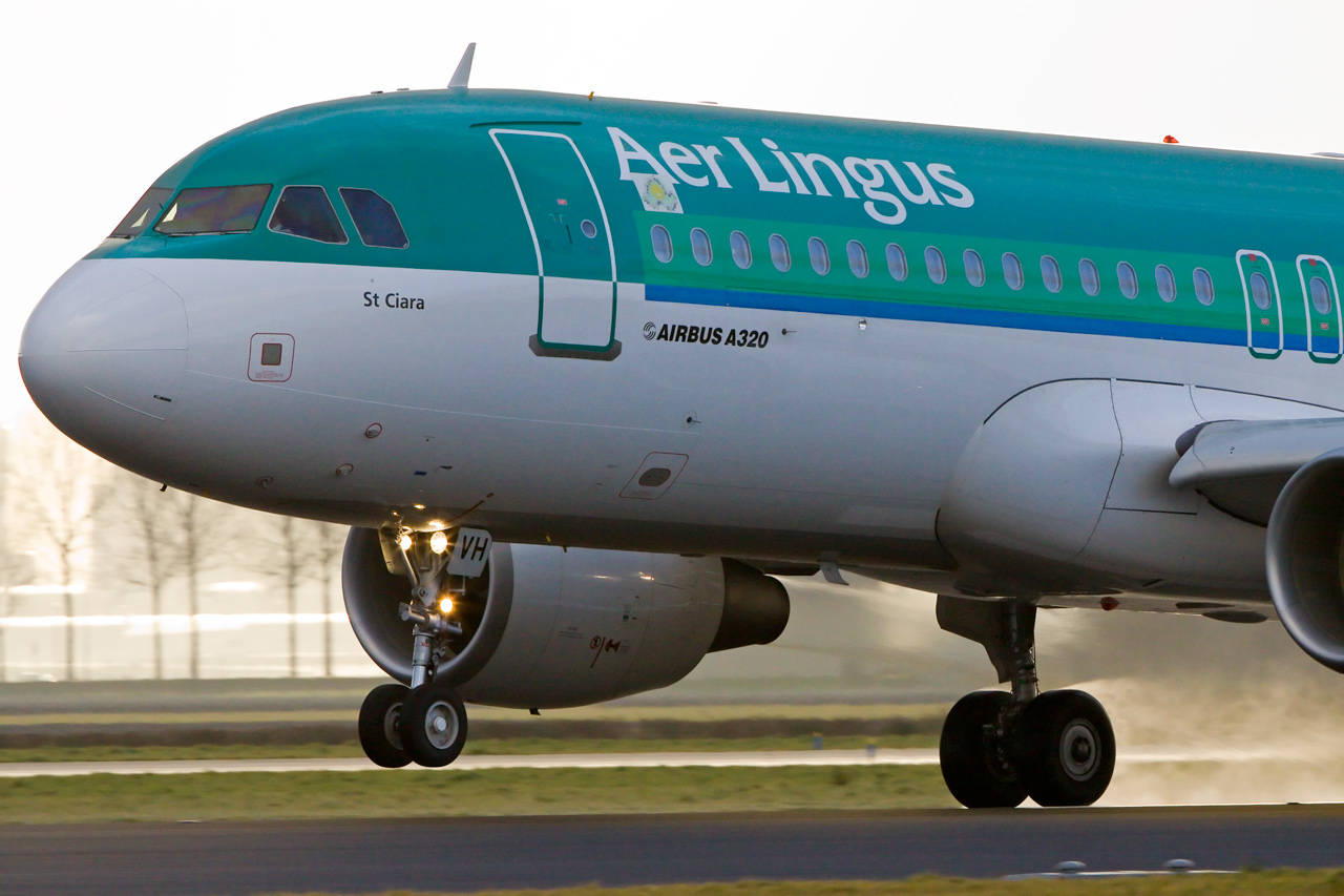 Close Up Shot Of Aer Lingus Airplane Wallpaper