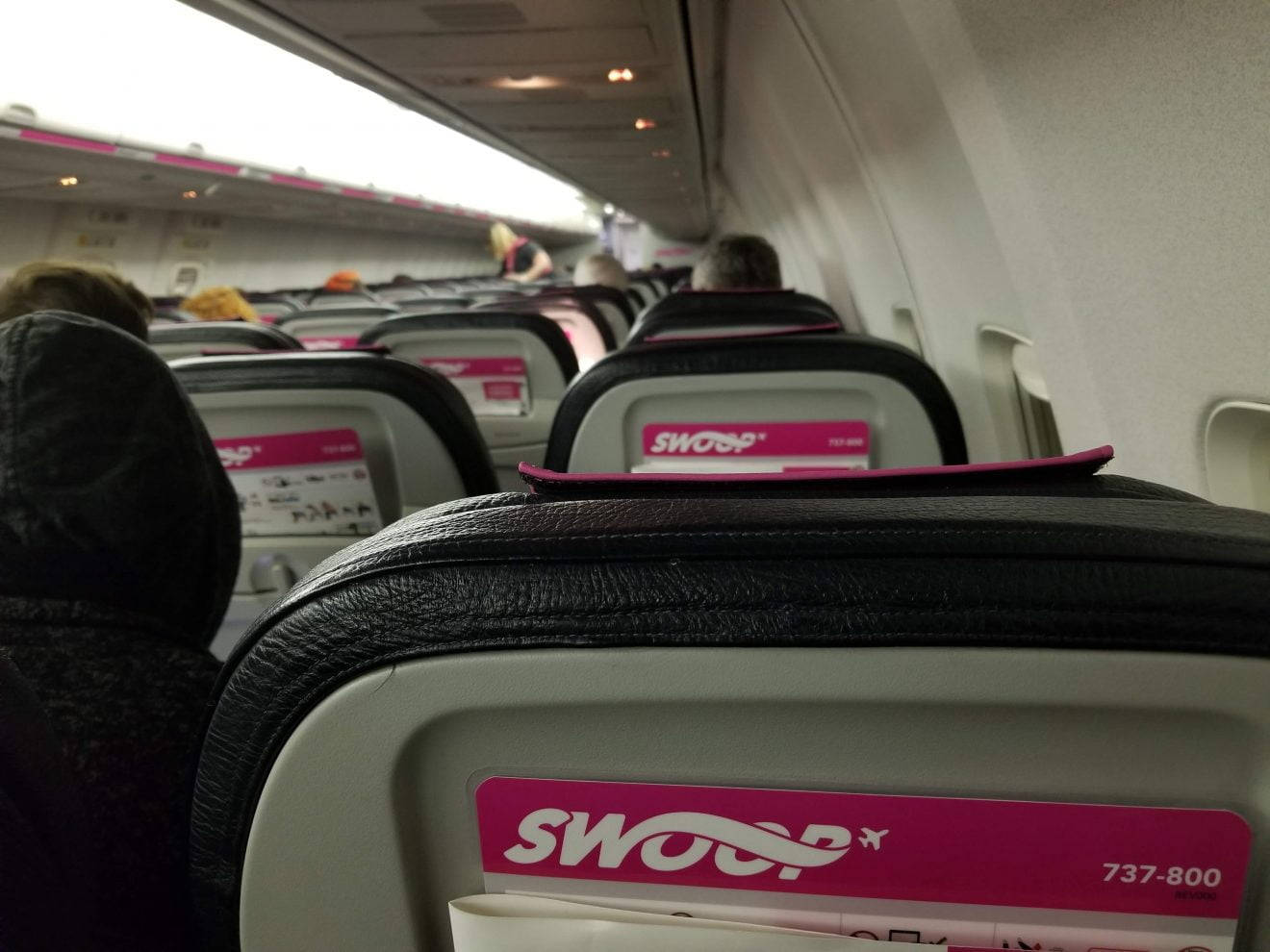 Close Up Shot Of Swoop Airplane Seats Wallpaper