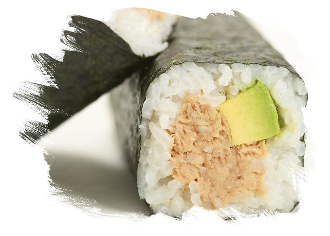 Close Up Sushi Rollwith Avocadoand Tuna PNG