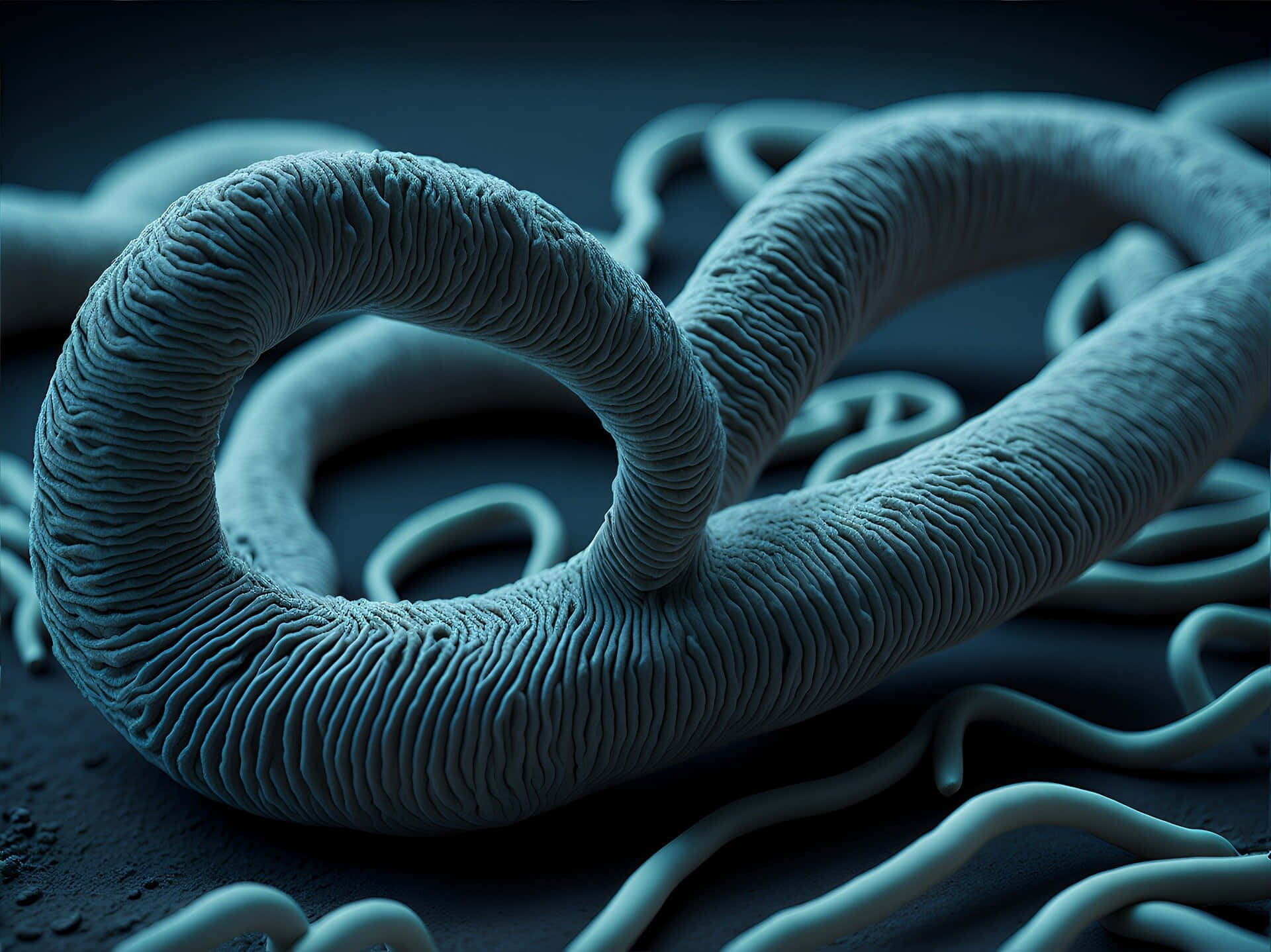 Close Up Tapeworm Parasite Wallpaper