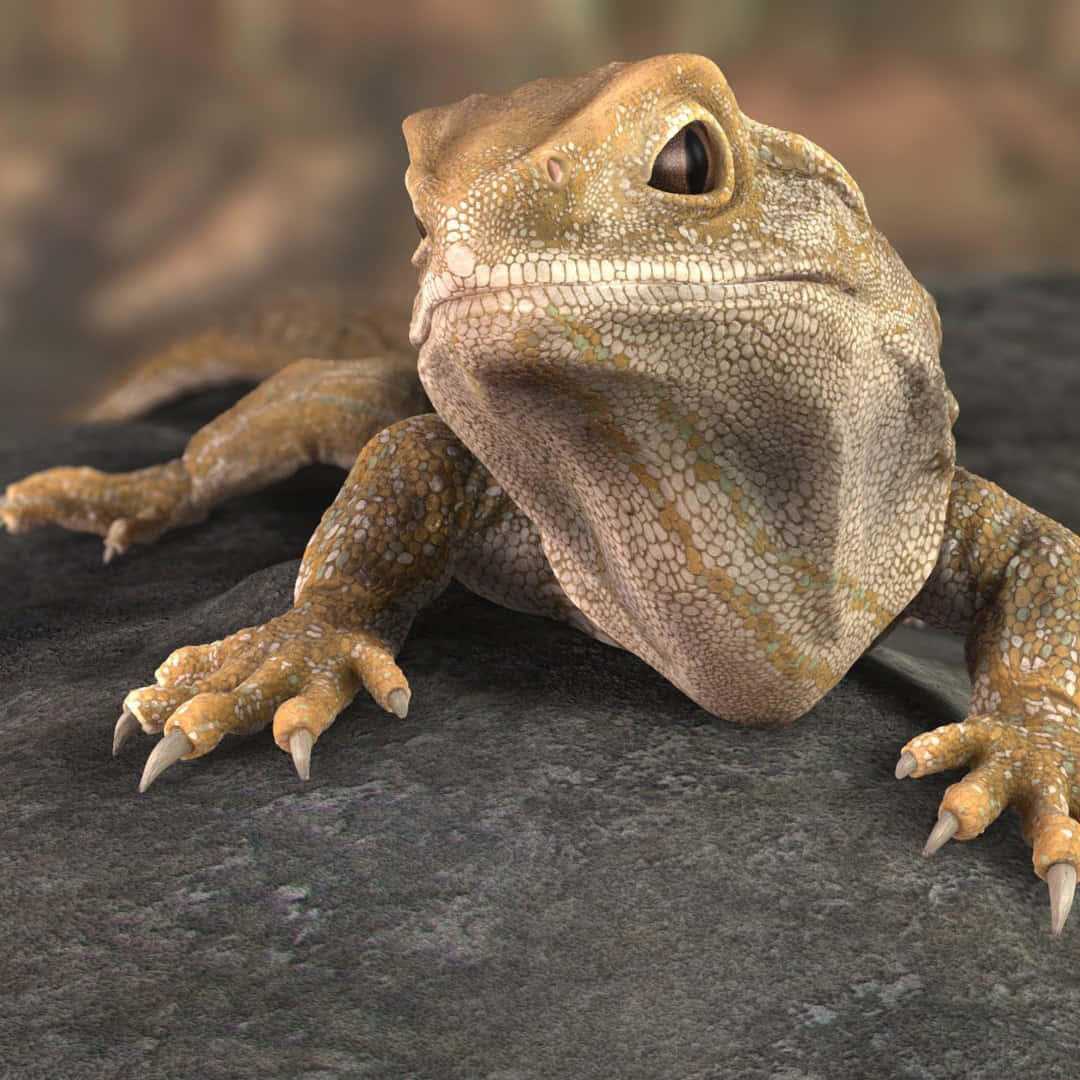 Close Up Tuatara Reptiel Achtergrond