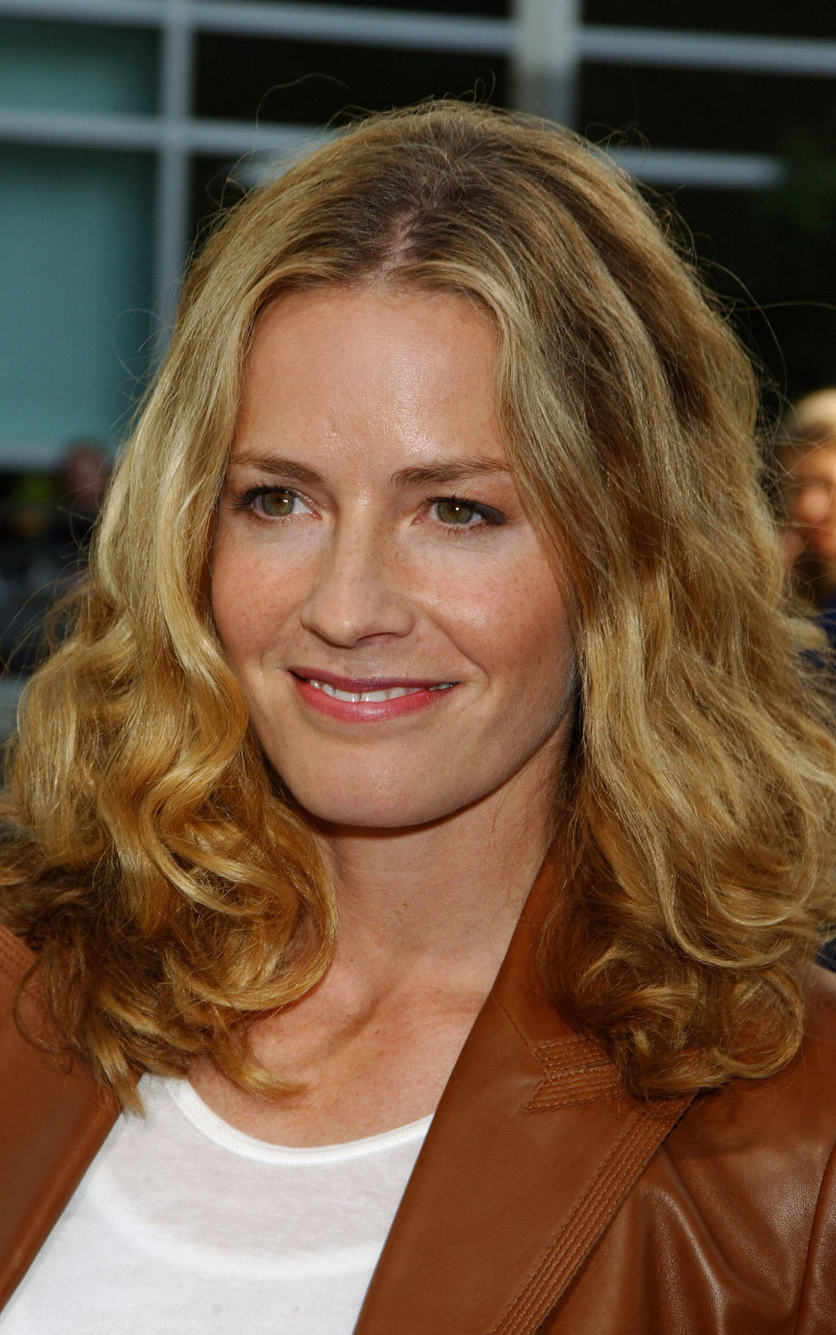 Download Close Up View Of Elisabeth Shue Smiling Looking To The Right  Wallpaper 