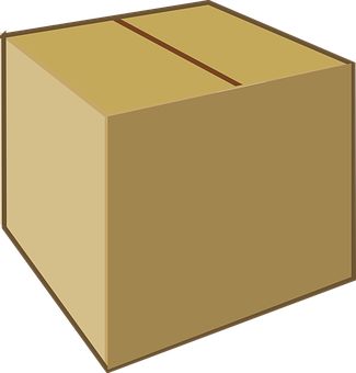 Closed Cardboard Box Illustration PNG