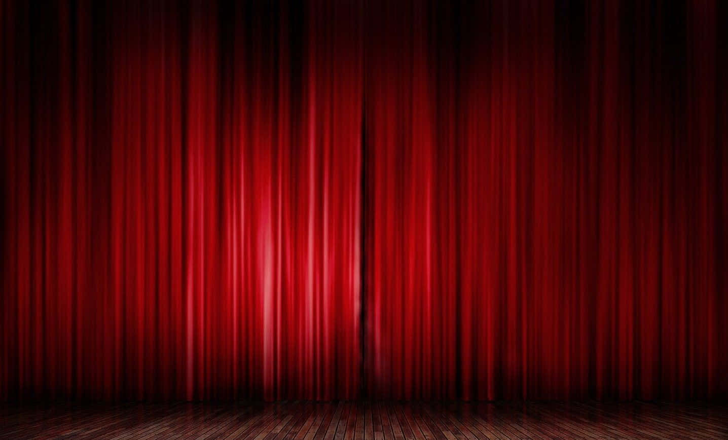 Closed Curtains Red Theatre Stage Wallpaper