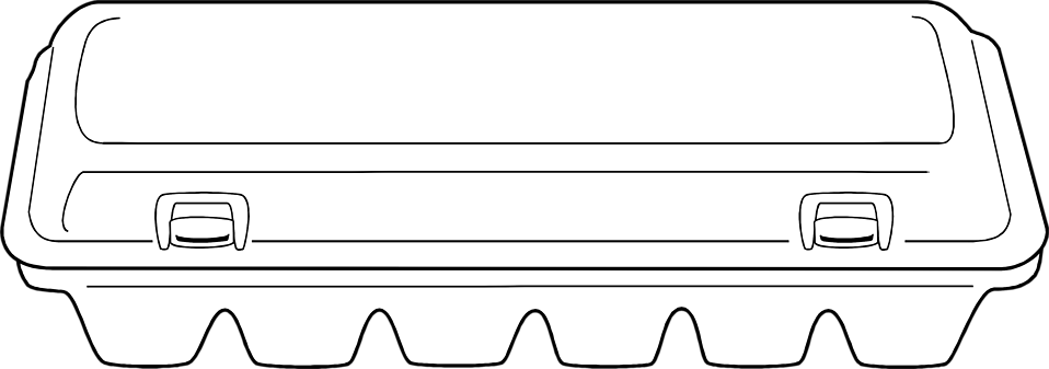 Closed Egg Carton Line Art PNG